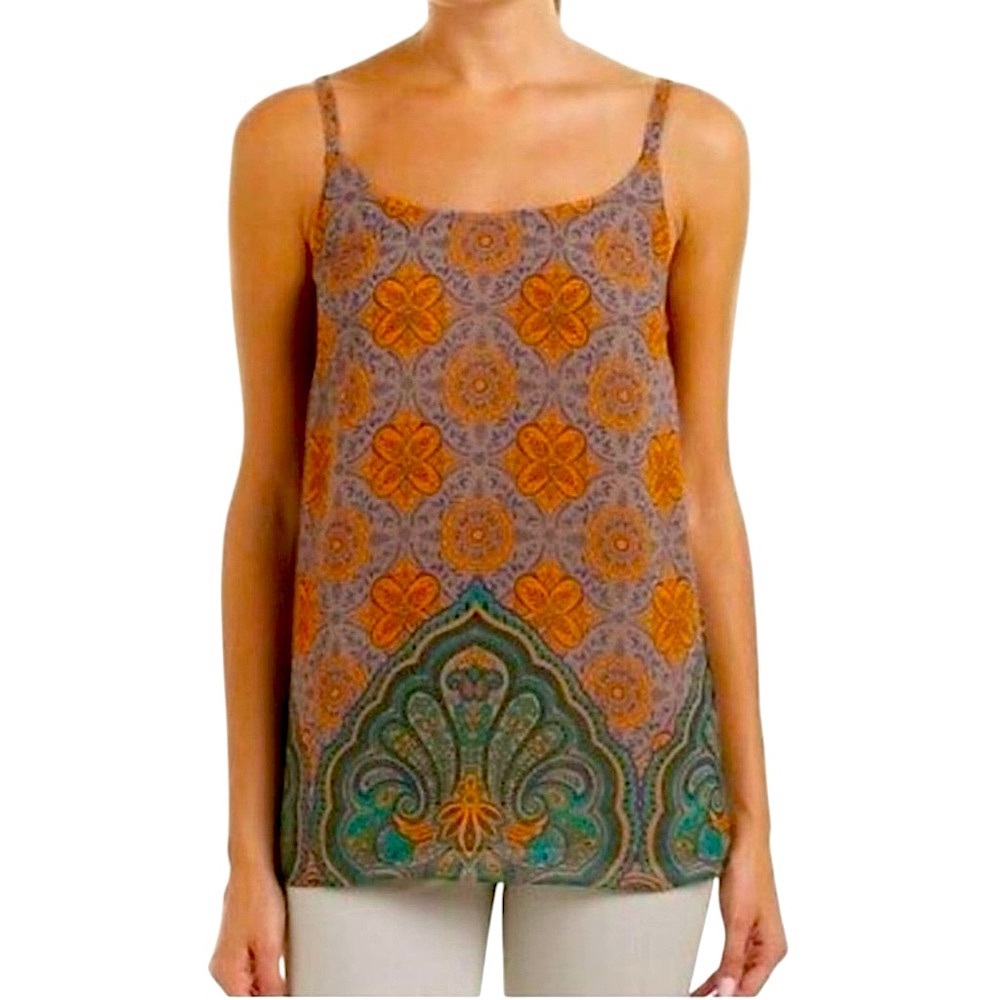 CABI 3082 Arabesque Cami Top Orange Teal S